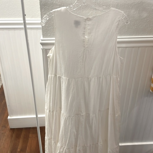 A New Day - white cotton, sleeveless, tiered maxi dress - size medium - Picture 6 of 11